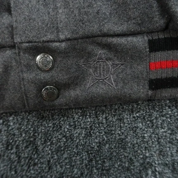 Portland Trail Blazers Jacket Mens XL Gray Red JH Design Reversible Wool Varsity